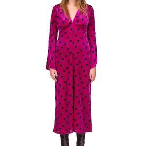 Brand New Floral Velvet Embroidered Anna Sui MIDI Dress